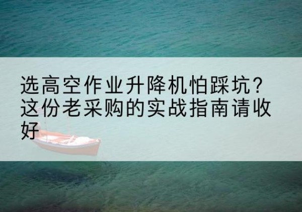 宁远高空作业升降机厂家推荐-选高空作业升降机怕踩坑？这份老采购的实战指南请收好