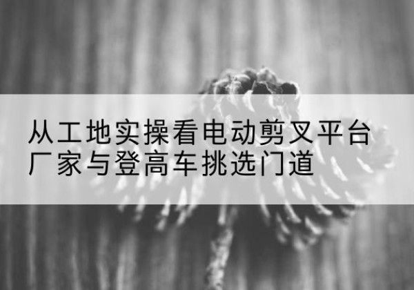 宁远电动剪叉升降平台厂家-从工地实操看电动剪叉平台厂家与登高车挑选门道